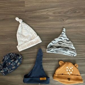 Adorable Kids' Hat Set - Cream, Gray, Blue, Brown OS Baby